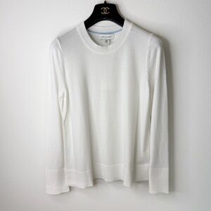 NWT Free Assembly White Crew Neck Sweater M 8-10